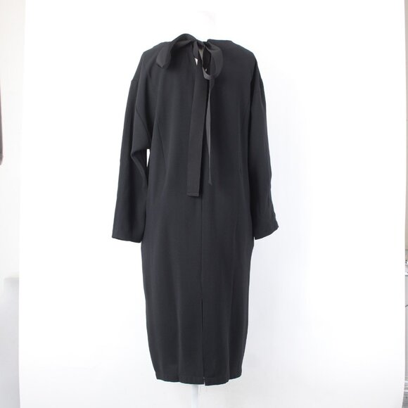 Chicos Dress Sz 0 Black Crepe Pockets Polyester Midi Dress - Picture 6 of 13